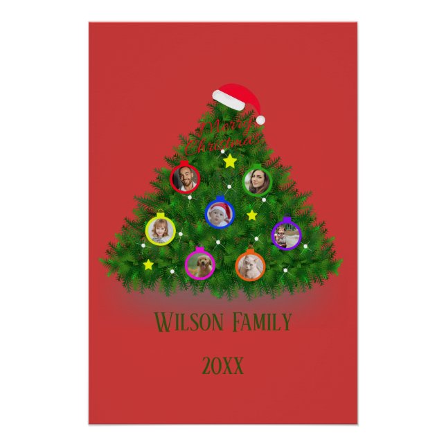 Family Tree in Christmas Tree Poster (Front)