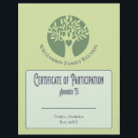 Family Tree Love Certificate of Participation Flyer<br><div class="desc">Once a year it is time to reconnect with your family at your annual family reunion event. Show your appreciation to your family member by awarding them a certificate of participation. Modern family tree with a heart to show the love that your family has for one another. Fill in with...</div>