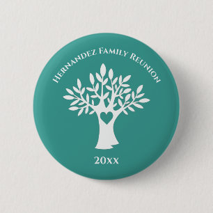 Family Tree Love Heart Family Reunion Button