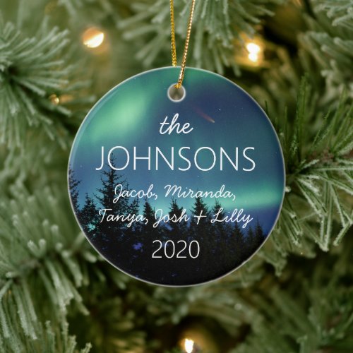 family tree memory northern lights 2020 ceramic ornament