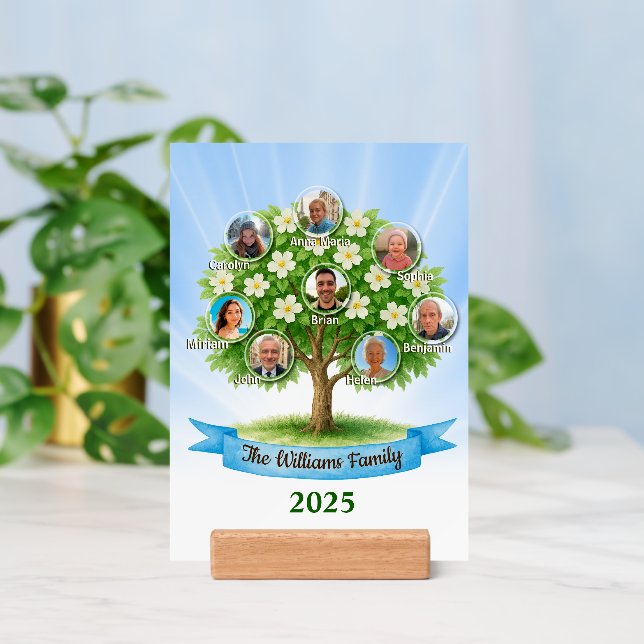 Family Tree Names Photo Display Heritage Desktop Holder (Insitu 3)