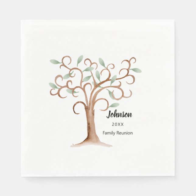 Family Tree Napkin Reunion Party Supplies (Front)