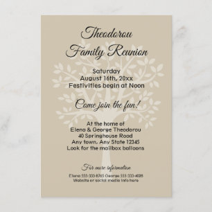 Family Tree Natural Family Reunion Invitation