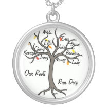 Family Tree Necklace Custom Up To 10 Members