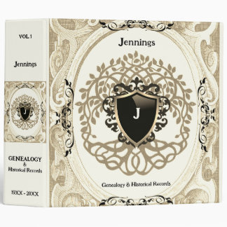 Family Tree of Life Ancestry Beige Black Book 3 Ring Binder