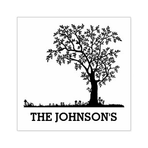 Family Tree of Life with Name Rubber Stamp