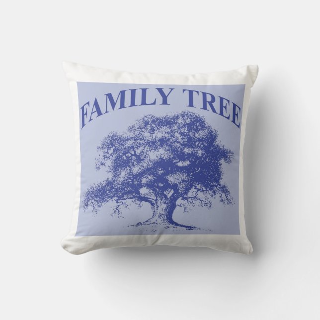 Family Tree Personalized Family Reunion Keepsake Throw Pillow (Front)
