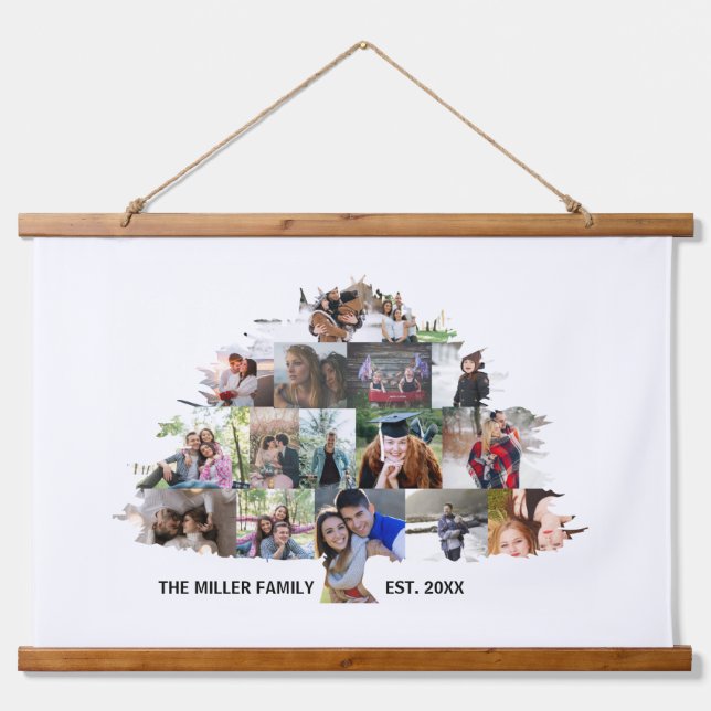 Family Tree Photo Collage 15 Pictures Tapestry (Front)
