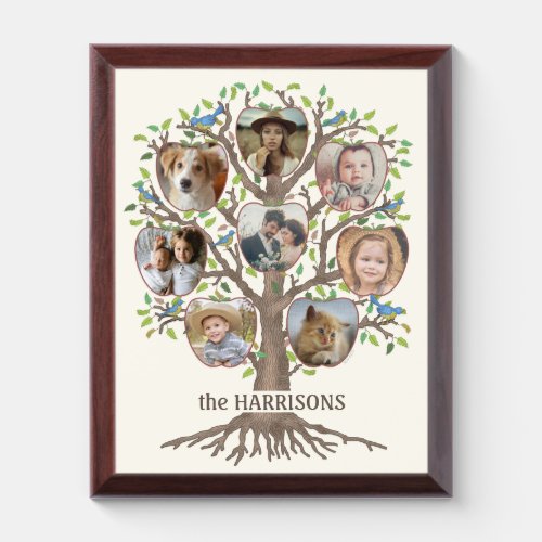 Family Tree Photo Collage 8 Pictures Name Lt Beige Award Plaque