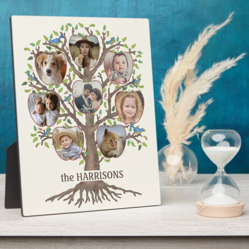 Family Tree Photo Collage 8 Pictures Name Lt Beige Plaque