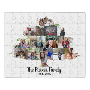 Family Tree photo collage gift idea Jigsaw Puzzle