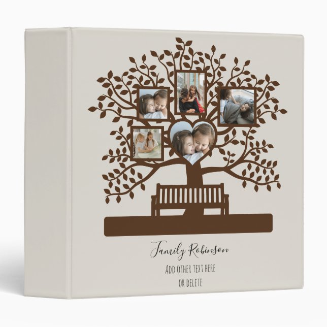 Family Tree Photo Collage Template Personalized 3 Ring Binder (Front/Spine)
