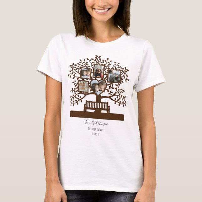 Family Tree Photo Collage Template Personalized T-Shirt (Front)