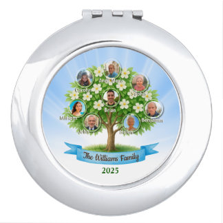 Family Tree Photo Names Grandma Anniversary Gift Compact Mirror