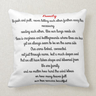 Family tree poem throw pillow