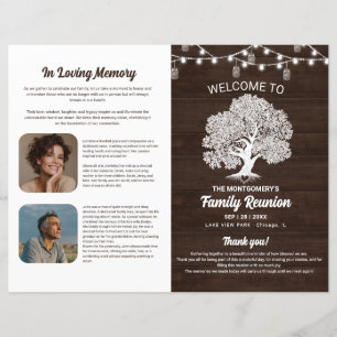 Family Tree Reunion DIY Folded Program Booklet