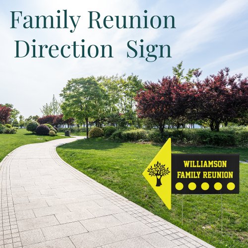 Family Tree Reunion Finder Direction Sign