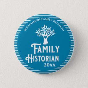 Family Tree Reunion Historian Genealogy Button