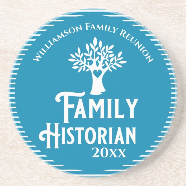 Family Tree Reunion Historian Genealogy Coaster (Front)