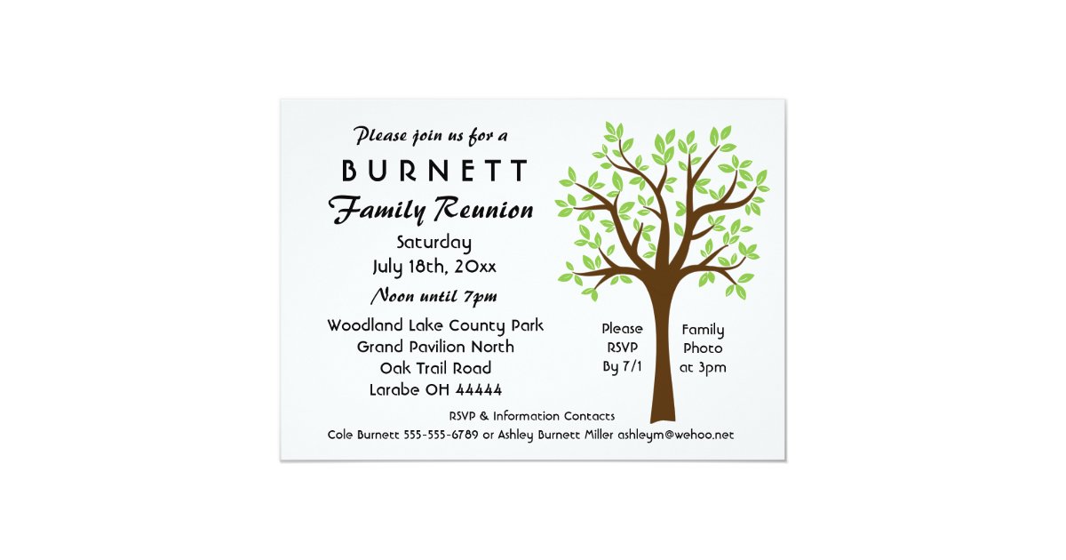 Family Tree Reunion Invitation | Zazzle