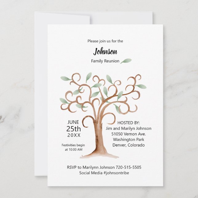 Family Tree Reunion Invitation (Front)