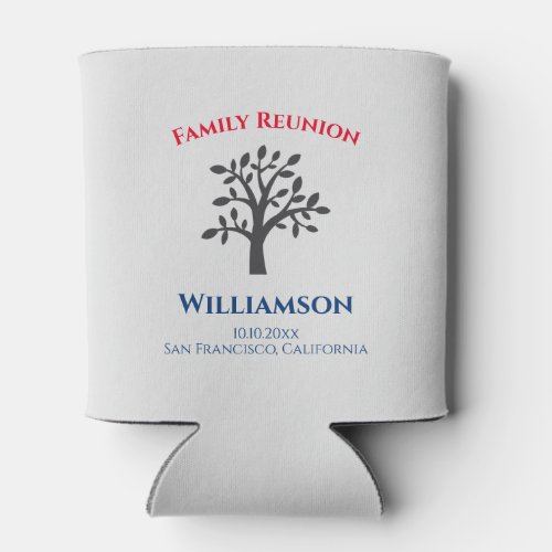 Family Tree Reunion Logo Event Can Cooler