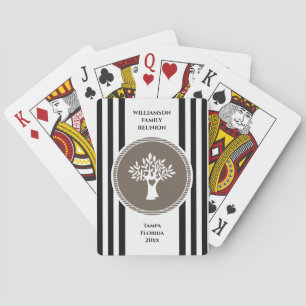 Family Tree Reunion Monogram Name Place Date Poker Cards
