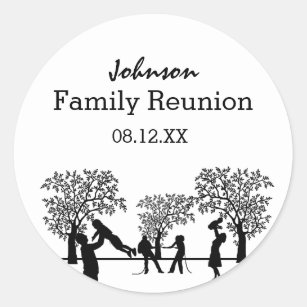 Family Tree Reunion Party   Personalized Classic Round Sticker
