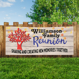 Family Tree Reunion Rustic Fun Typography Banner