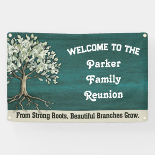 Family Tree Reunion Rustic Welcome Banner
