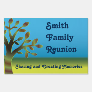 Family Tree Reunion Sharing Creating Memories Sign