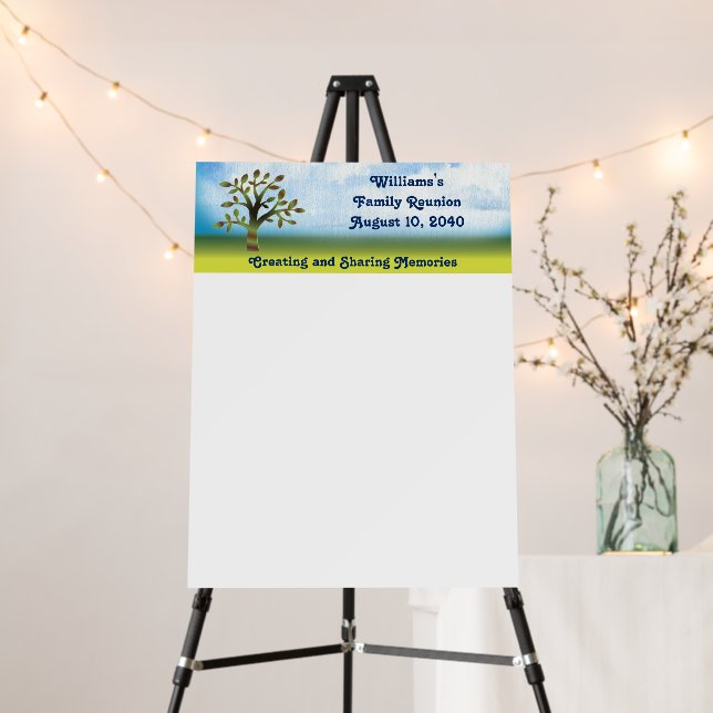 Family Tree Reunion Signature Keepsake Memory Foam Board (In Situ (Stand))