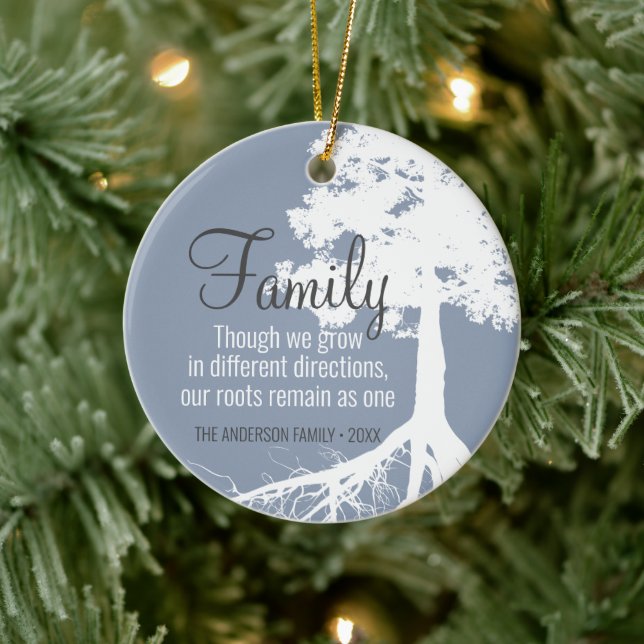 Family Tree Roots Photo Personalized Ceramic Ornament (Tree)