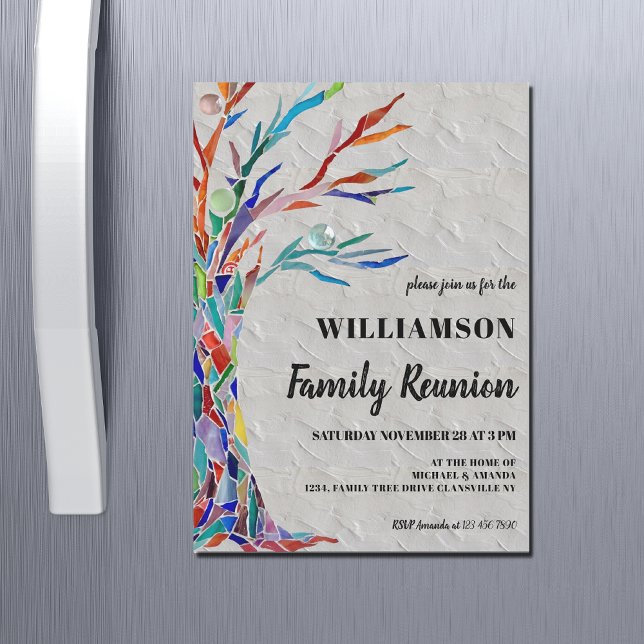  Family Tree Rustic Family Reunion  Magnetic Invitation (Creator Uploaded)