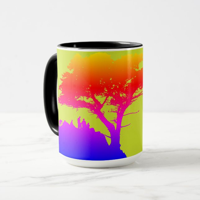 Family Tree Silhouette Photo Vintage Mug (Front Left)