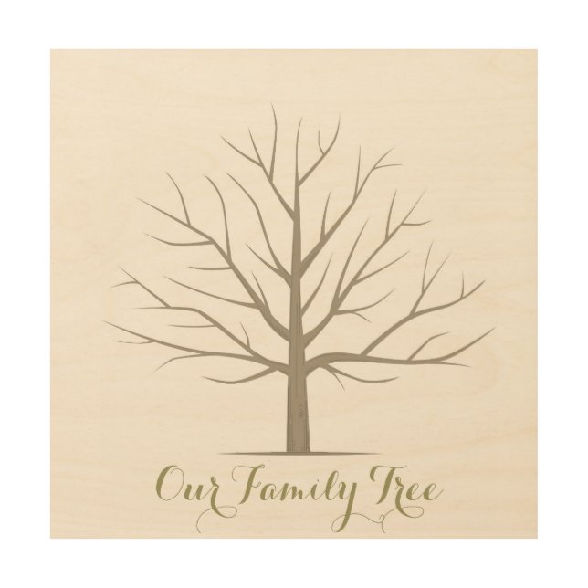 Family Tree - Square Wood Wall Decor (Front)