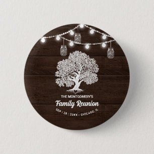 Family Tree String Lights Reunion Button Favor