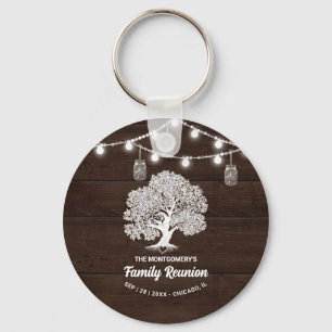 Family Tree String Lights Reunion Keychain Favor