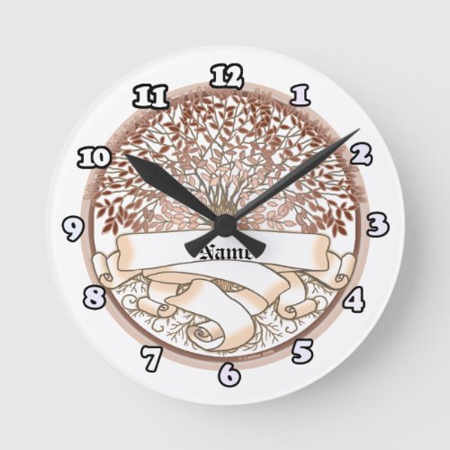 Family tree surname genealogy round clock