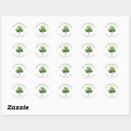 Family Tree Themed | Family Reunion Classic Round Sticker | Zazzle