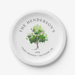 Family Tree Themed Family Reunion Paper Plates