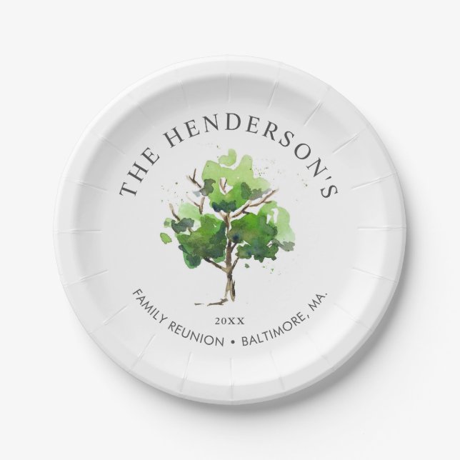 Family Tree Themed | Family Reunion Paper Plates (Front)
