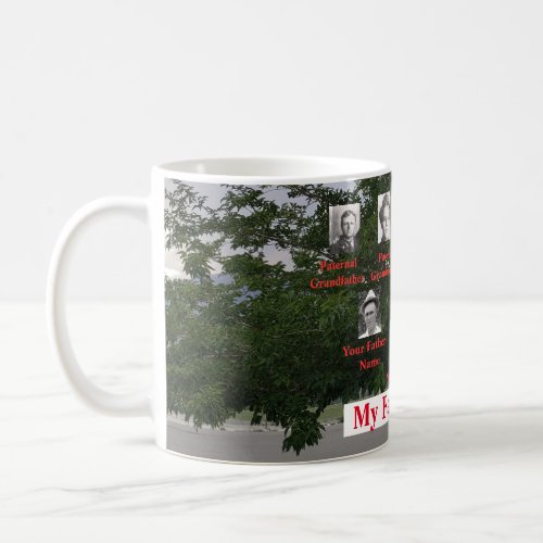 Family Tree Three Generation Photos  Names Coffee Mug