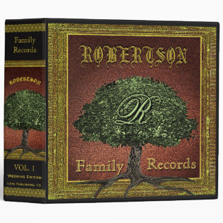Family Tree | Vintage Leather Book Look 3 Ring Binder