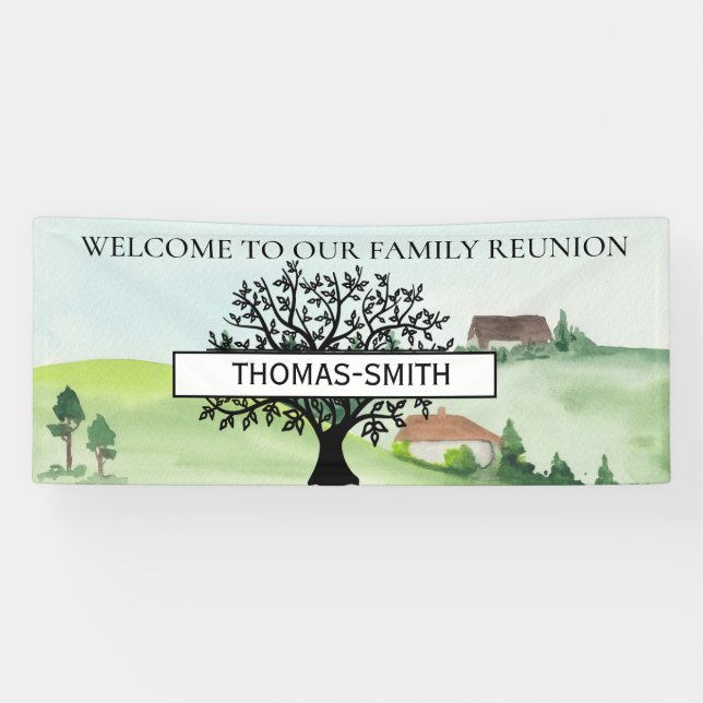 Family Tree Welcome Reunion Choose Color Banner (Horizontal)