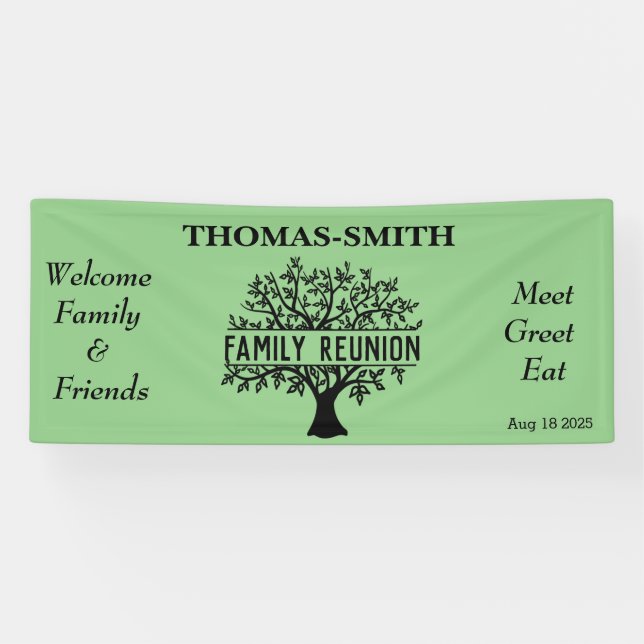 Family Tree Welcome Reunion Choose Color Banner (Horizontal)