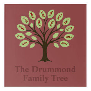 Family Tree With Birth Years Acrylic Print