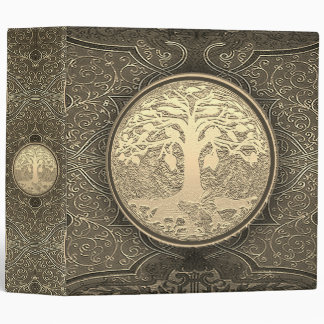 Family Tree with Butterfly Gold 3 Ring Binder