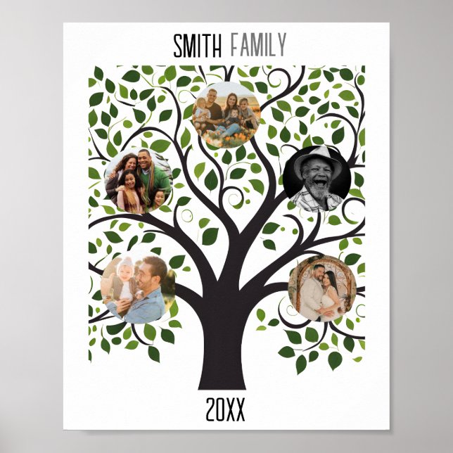 Family Tree with Photos – Customizable Family  Poster (Front)