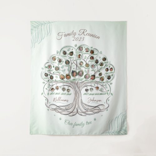 Family Tree with photos Reunion backdrop banner